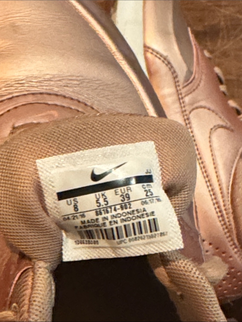 NIKE Air Max Thea Rose Gold Special Edition Metallic Red Bronze Women’s Size 8 - Picture 12 of 14